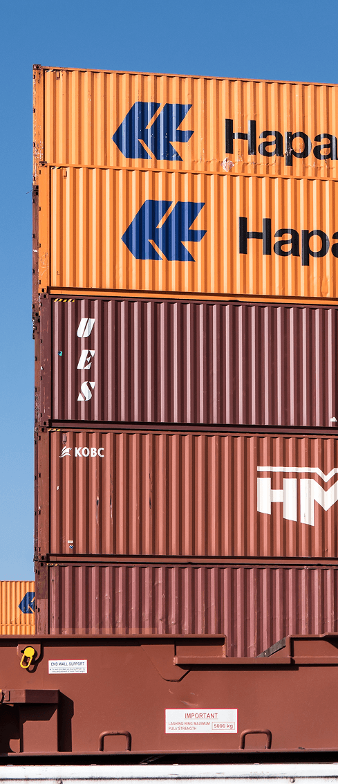 Shipping containers at port